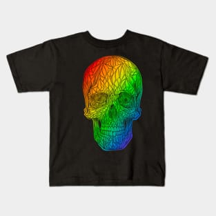 Stained glass rainbow skull Kids T-Shirt